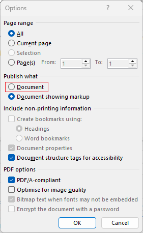 Save options dialog in Word